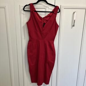Glam Pinup Bodycon Red Dress M